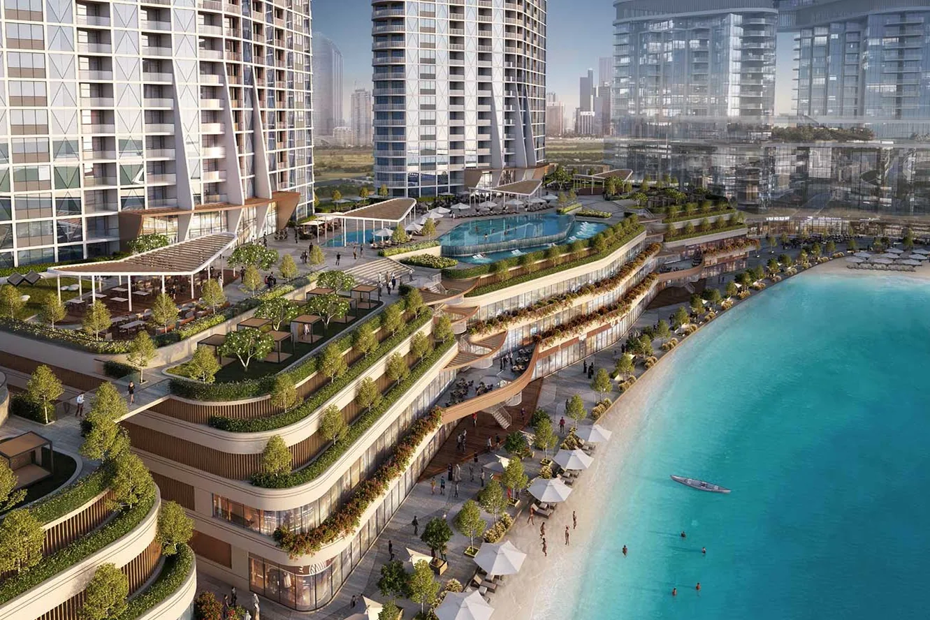 Lagoon with beach, pool, and promenade at your doorstep