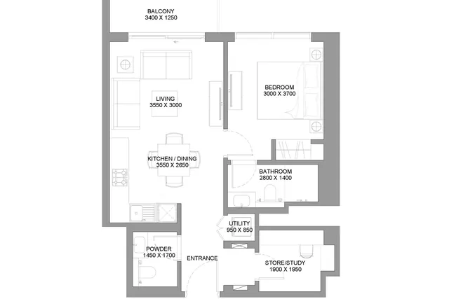 1.5 bedroom