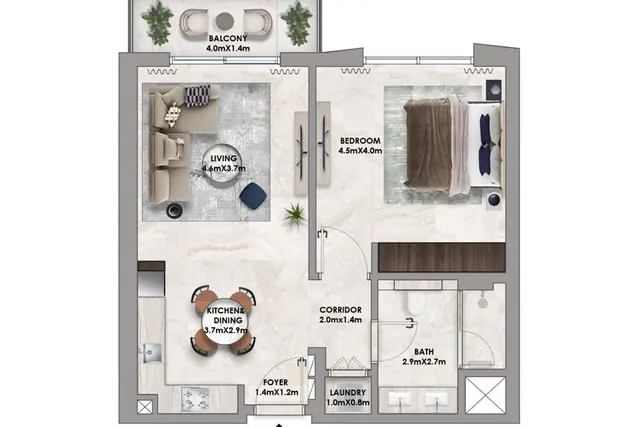 1 bedroom apartment