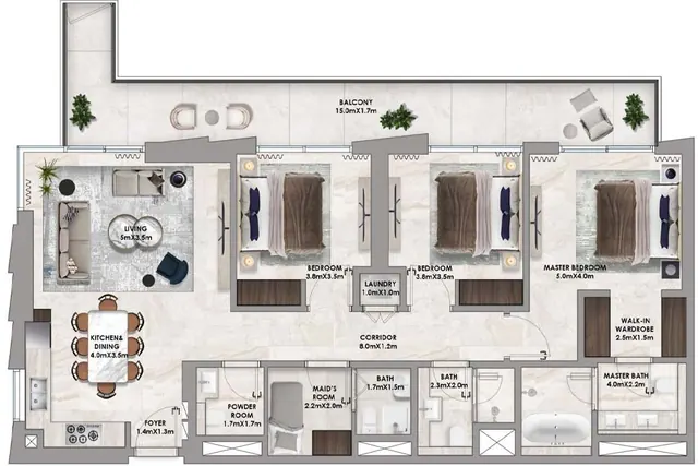 3 bedroom apartment