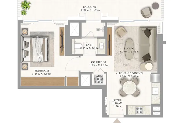 1 bedroom apartment