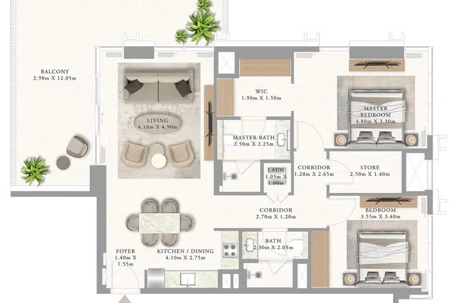 2 bedroom apartment