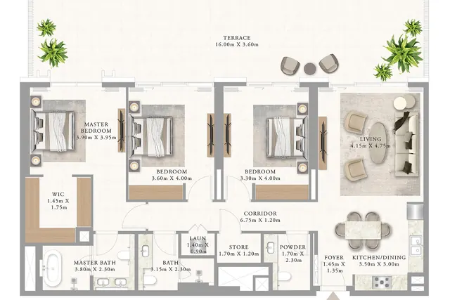 3 bedroom apartment