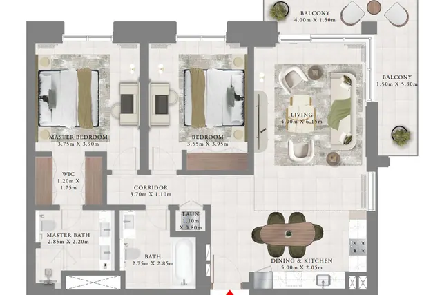 2 bedroom apartment