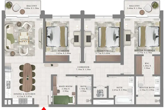 3 bedroom apartment
