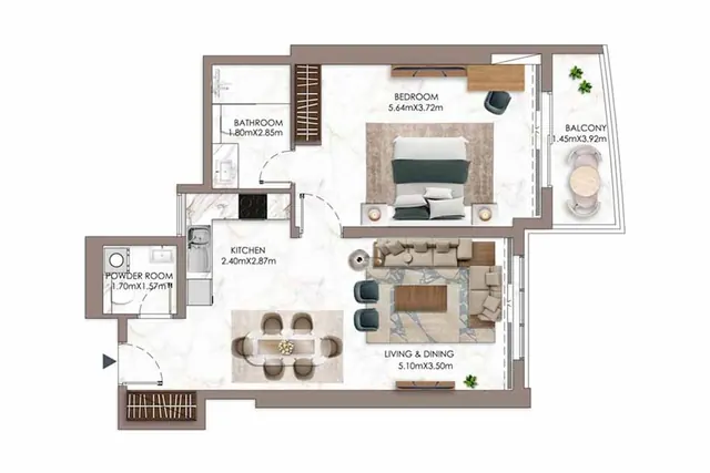 1 bedroom apartment