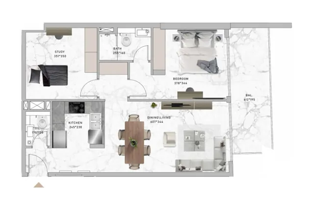 1,5 bedroom apartment