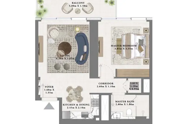 1 bedroom apartment