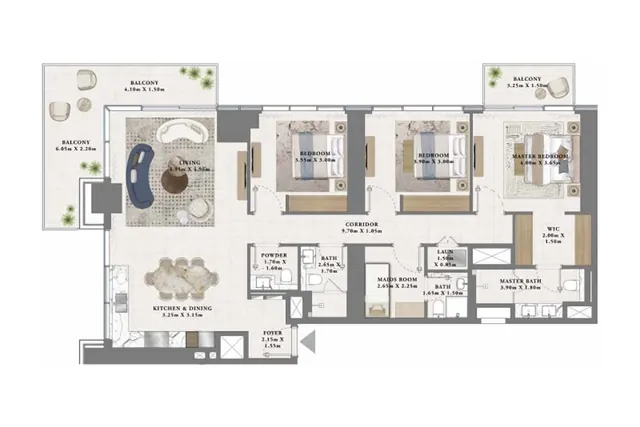 3 bedroom apartment