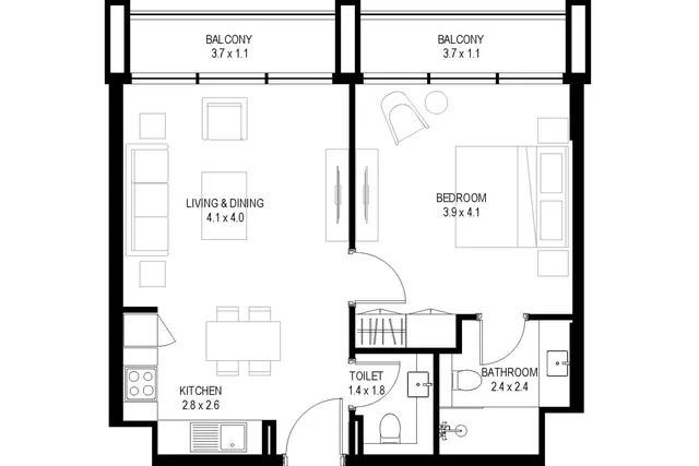 1 bedroom