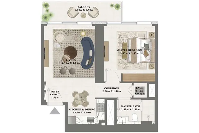 1 bedroom apartment