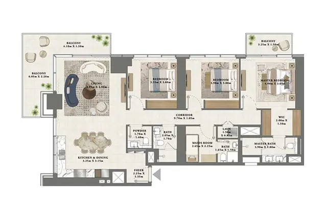 3 bedroom apartment