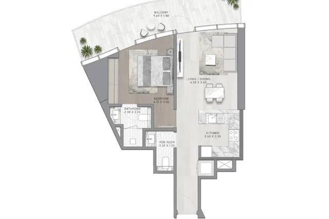 1 bedroom apartment
