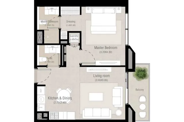 1 bedroom apartment