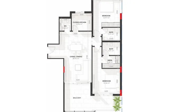 2 bedroom apartment