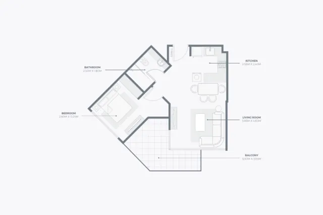 Unit type B - 2 bedroom