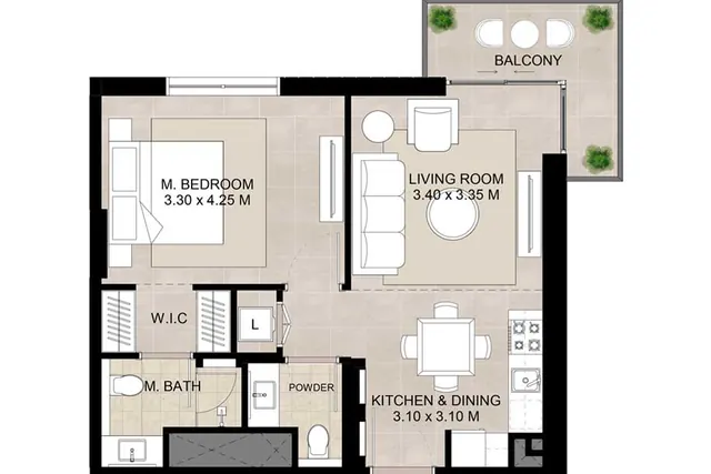 1 bedroom apartment