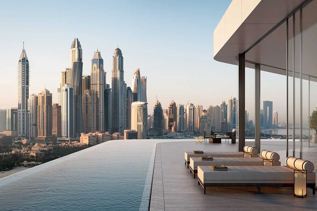 Residences with pools on terraces