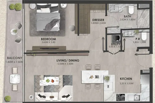 1 bedroom apartment