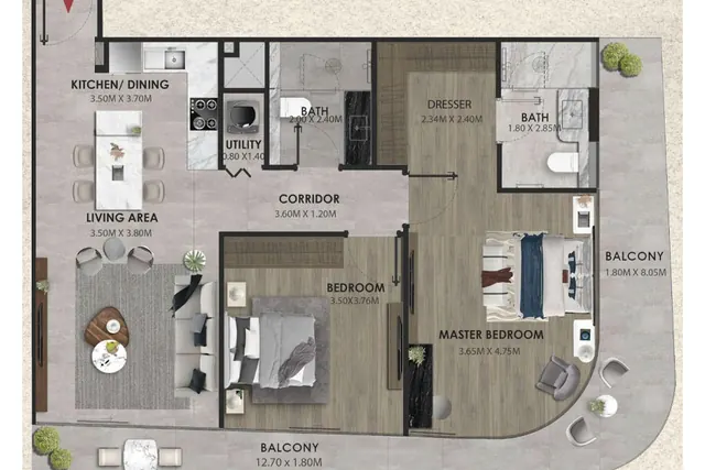2 bedroom apartment