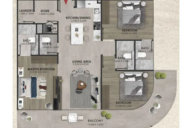 3 bedroom apartment