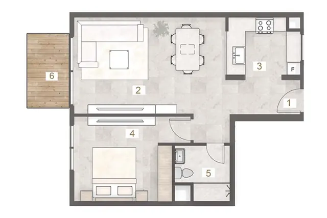 1 bedroom apartment