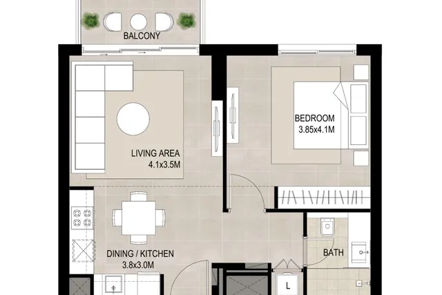 1 bedroom apartment