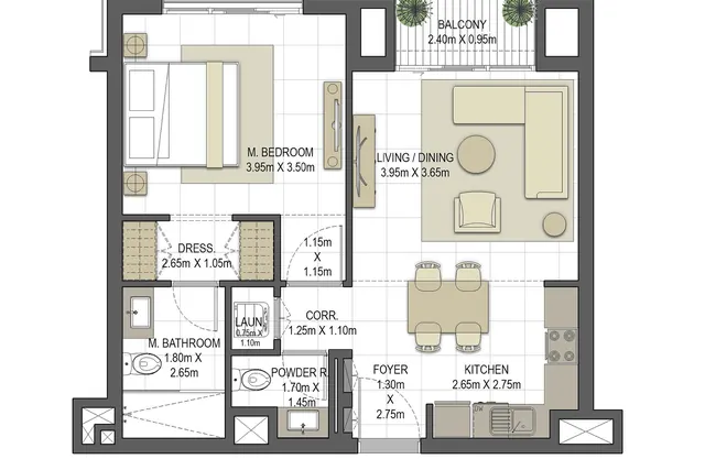 1 bedroom apartment
