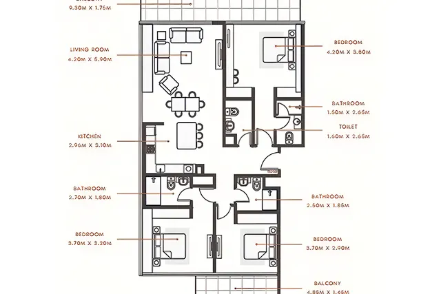 3 bedroom apartment