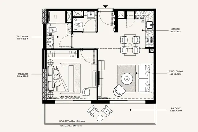 1 bedroom apartment