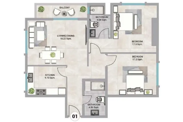 2 bedroom apartment