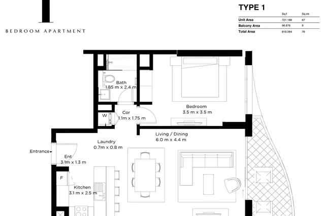 1 bedroom
