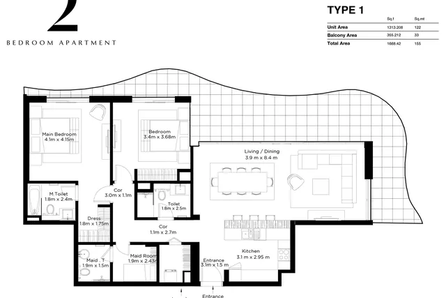 2 bedroom