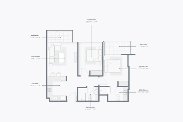 2 bedroom apartment