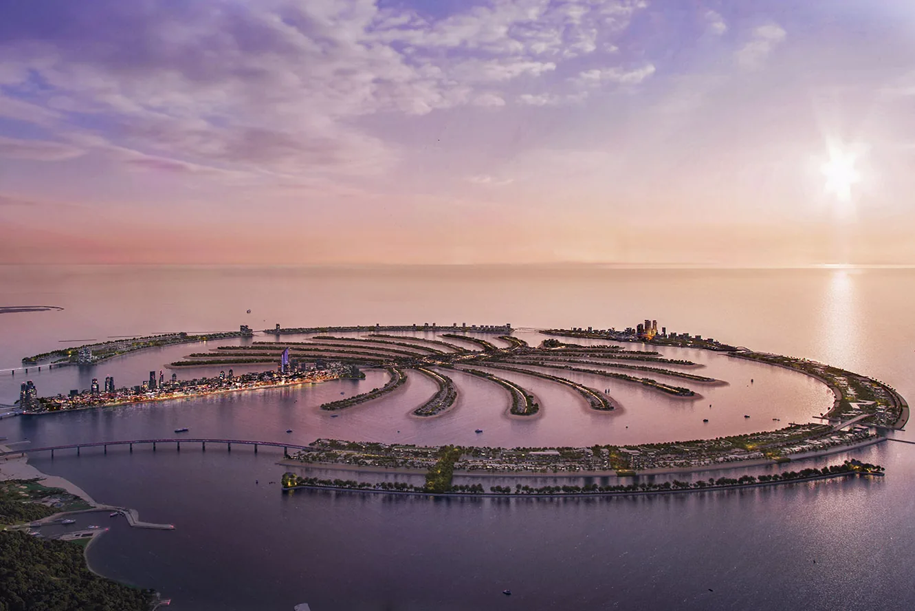 Расположение на острове Palm Jebel Ali