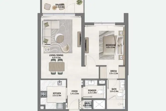 1 bedroom apartment