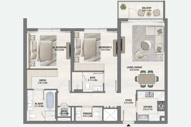 2 bedroom apartment