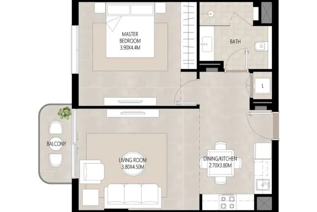 1 bedroom apartment
