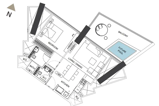 1 bedroom apartment
