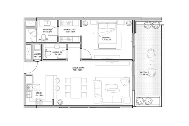 1 bedroom apartment