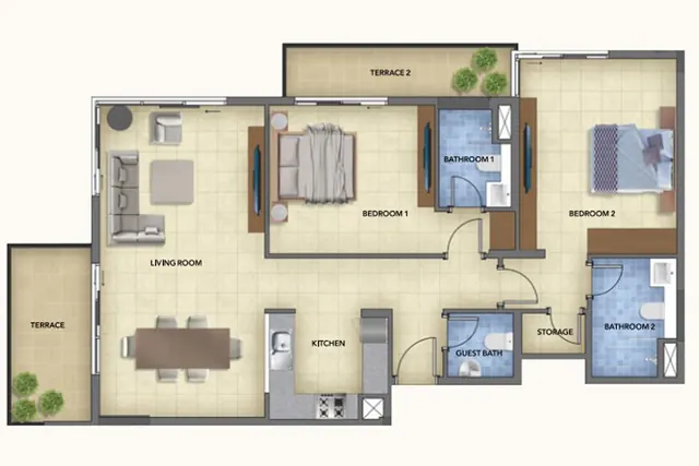 2 bedroom apartment