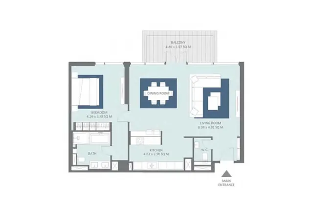 1 bedroom type01A