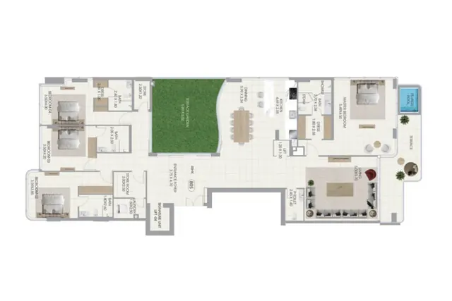 3 bedroom Penthouse with pool