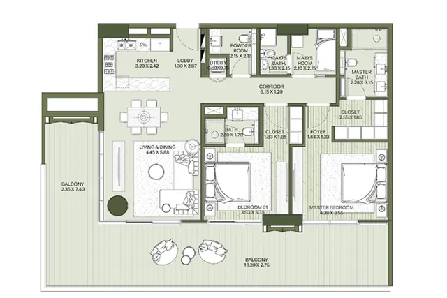 2 bedroom