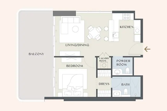 1 bedroom apartment