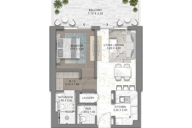 1 bedroom apartment