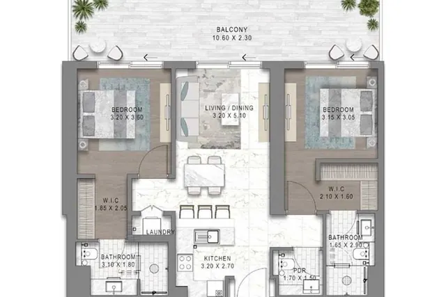 2 bedroom apartment