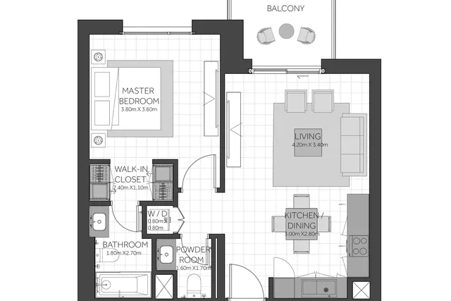 1 bedroom apartment