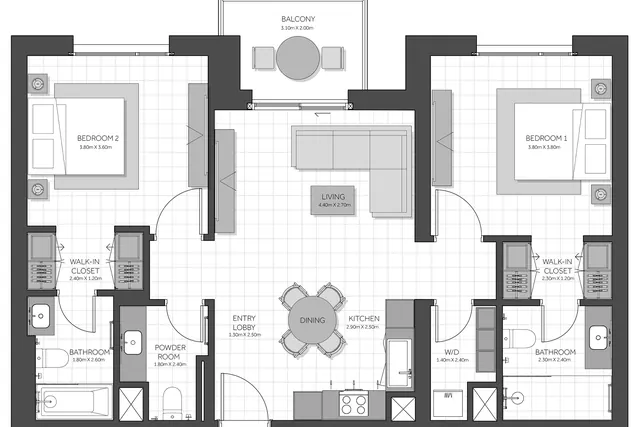 2 bedroom apartment