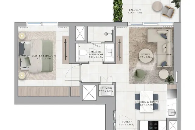 1 bedroom apartment